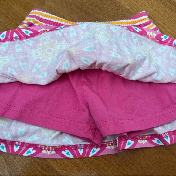 Hanna Andersson Pink & Orange Skort with Stripes & Pattern Size 90 (3T) Girls - Picture 3 of 5